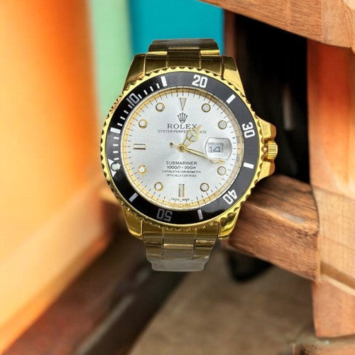 Rolex Submariner Dorado Tablero Blanco