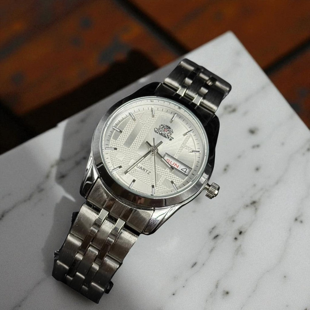 Orient Mujer Plateado Tablero Blanco