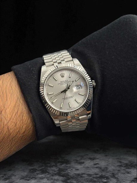 Rlx DateJust Exclusive Plateado Tablero Plateado