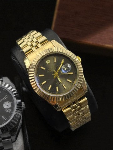 Rolex Dayjust Plus Mujer Dorado Tablero Negro