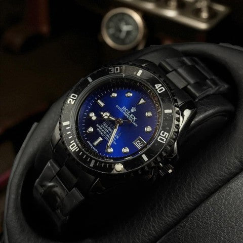 Rolex Submariner Mujer Negro Tablero Azul Bisel Negro
