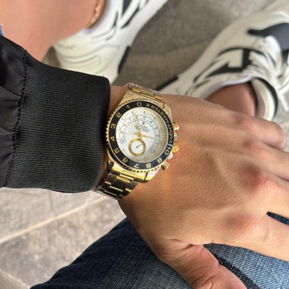 Rolex Perpetual Dorado Tablero Blanco