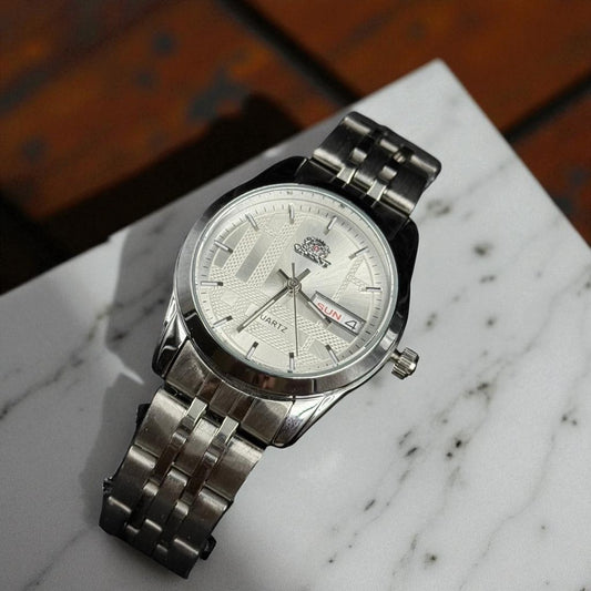 Orient Mujer Plateado Tablero Blanco