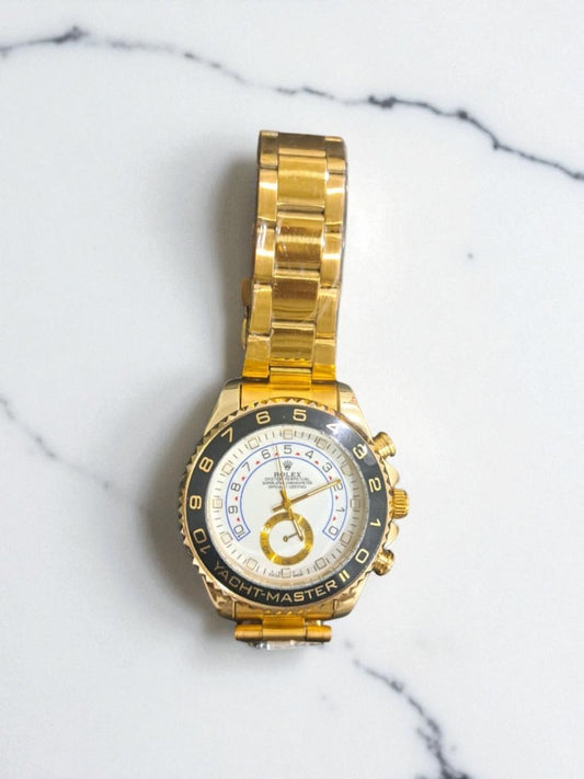 Rolex Perpetual Dorado Tablero Blanco