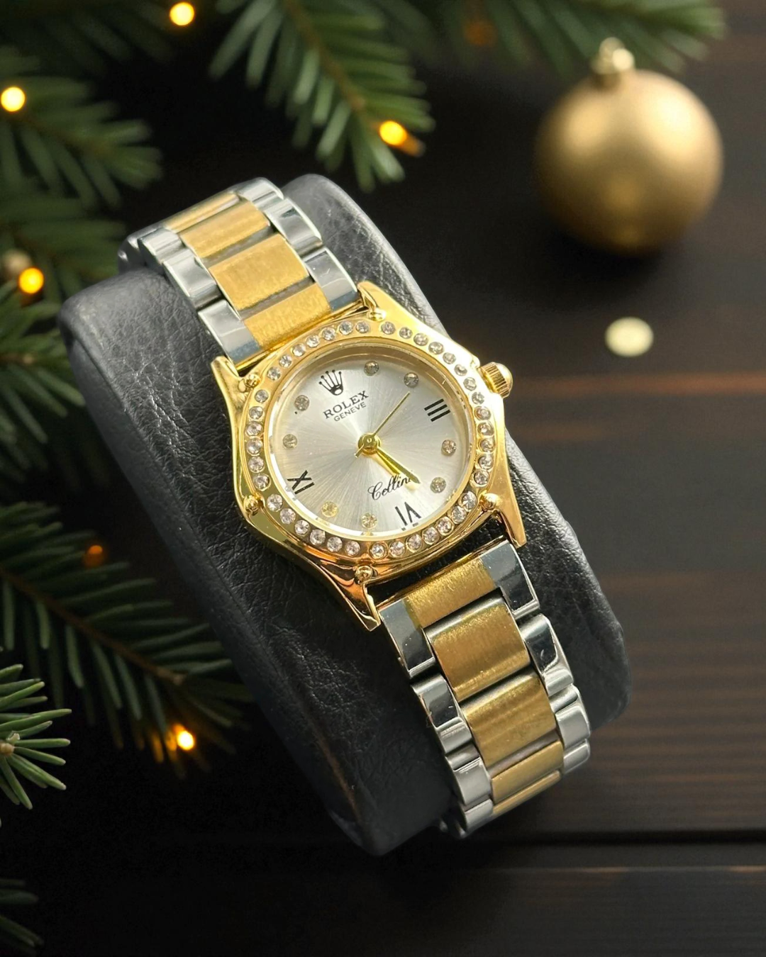 Rlx Mujer New Bicolor Dorado Tablero Plateado Dorado