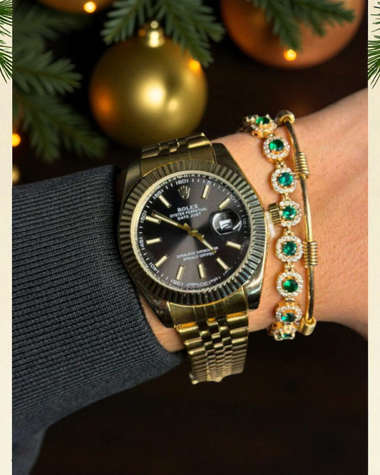 Rlx Trenzado Dorado Tablero Negro