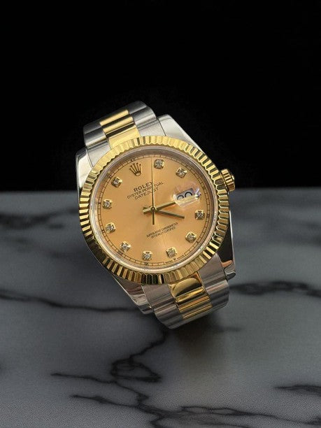 Rlx DateJust Exclusive Bicolor Tablero Dorado