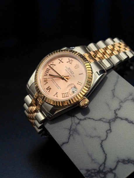 Rlx DateJust Exclusive Bicolor Tablero Oro Rosa