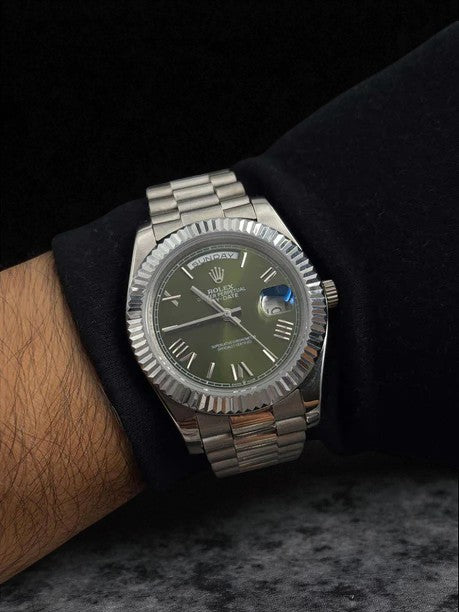 Rlx DateJust Exclusive Plateado Tablero Verde