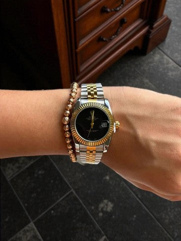 Rolex Datejust Mujer Bicolor Tablero Negro