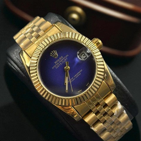 Rolex Datejust Mujer Dorado Tablero Azul