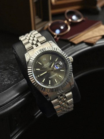 Rolex Dayjust Plus Mujer Plateado Tablero Negro