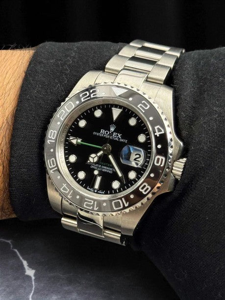 Rolex GMT-MASTER 2 Exclusive Plateado Tablero Negro