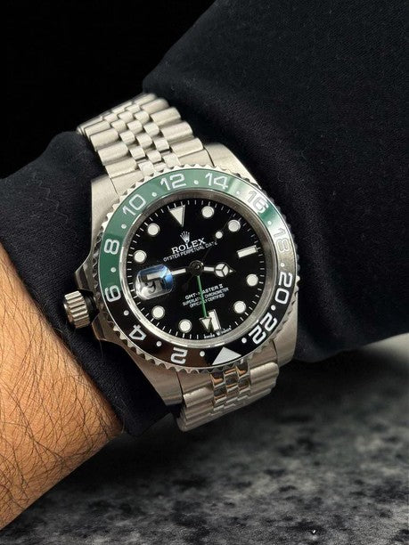 Rlx GMT-MASTER 2 Exclusive Plateado Tablero Negro-Verde