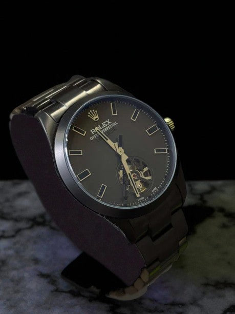 Rlx OYSTER PERPETUAL LABELNOIR Exclusive Negro Tablero Gris