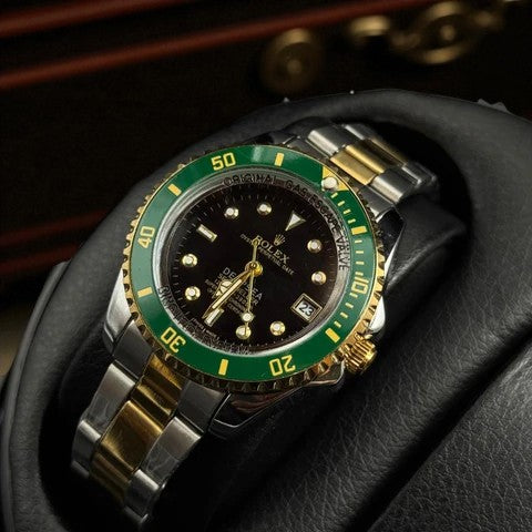 Rolex Submariner Mujer Bicolor Tablero Negro Bisel Verde