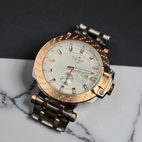 Tissot Metal Bicolor Tablero Plateado-Oro Rosa