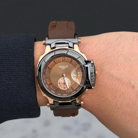 Tissot T-Rce goma café tablero café