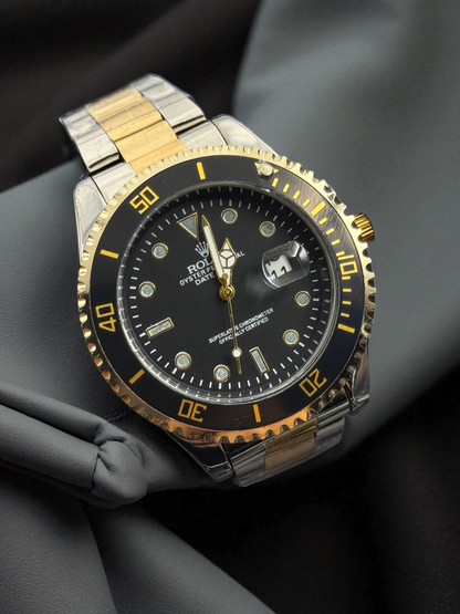 Rolex Plus Bicolor Dorado Tablero Negro